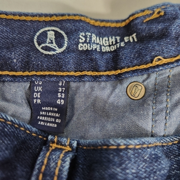 Lands End Mens Dark Wash Straight Fit 100% Cotton Jeans-Size 37x29 - Picture 7 of 10